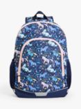 John Lewis Kids' Unicorn Print Backpack, Blue/Pink