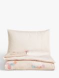 John Lewis Unicorn Print Reversible Pure Cotton Duvet Cover and Pillowcase Set, Cotbed (120 x 140cm)