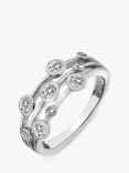 Hot Diamonds Tender Collection Sterling Silver White Topaz Gemstones Ring, Silver