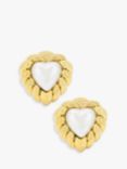 Kojis Second Hand 18ct Yellow Gold Pearl Stud Earrings, Dated Circa 1960s