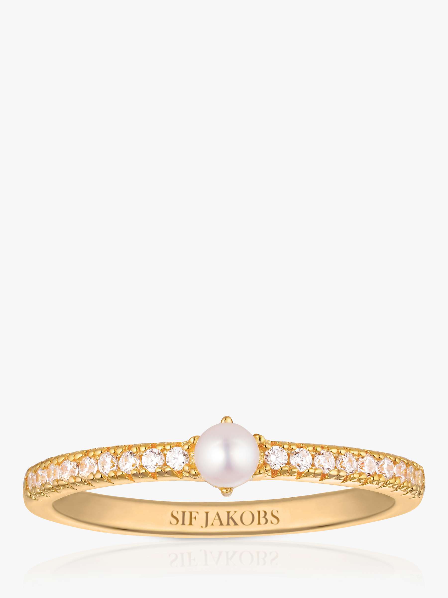 Buy Sif Jakobs Jewellery Pearl Cubic Zirconia Cocktail Ring, Gold Online at johnlewis.com