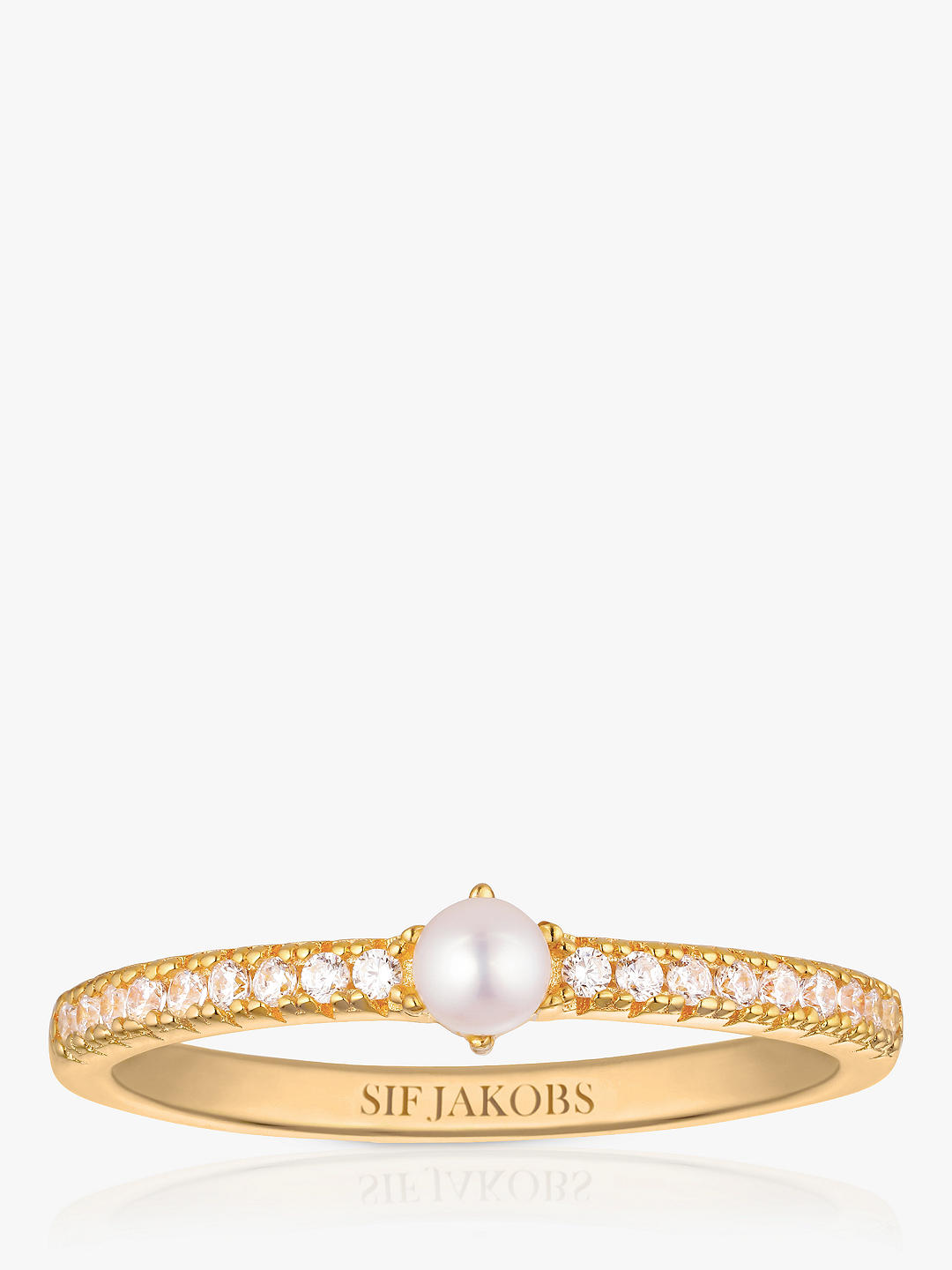 Sif Jakobs Jewellery Pearl Cubic Zirconia Cocktail Ring, Gold