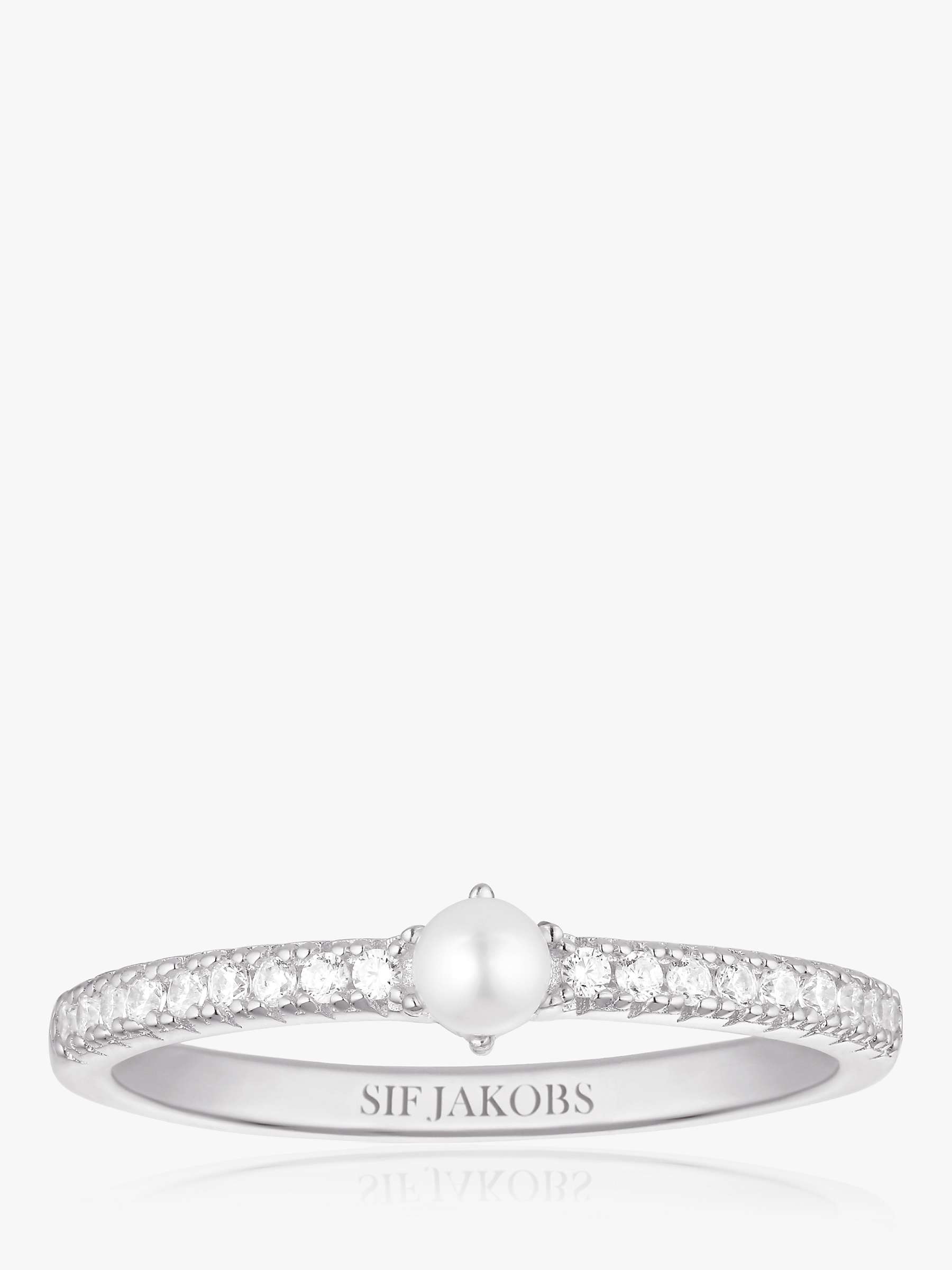 Buy Sif Jakobs Jewellery Pearl Cubic Zirconia Cocktail Ring, Silver Online at johnlewis.com