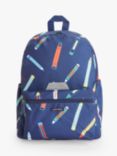 John Lewis ANYDAY Kids' Pencil Print Backpack, Blue