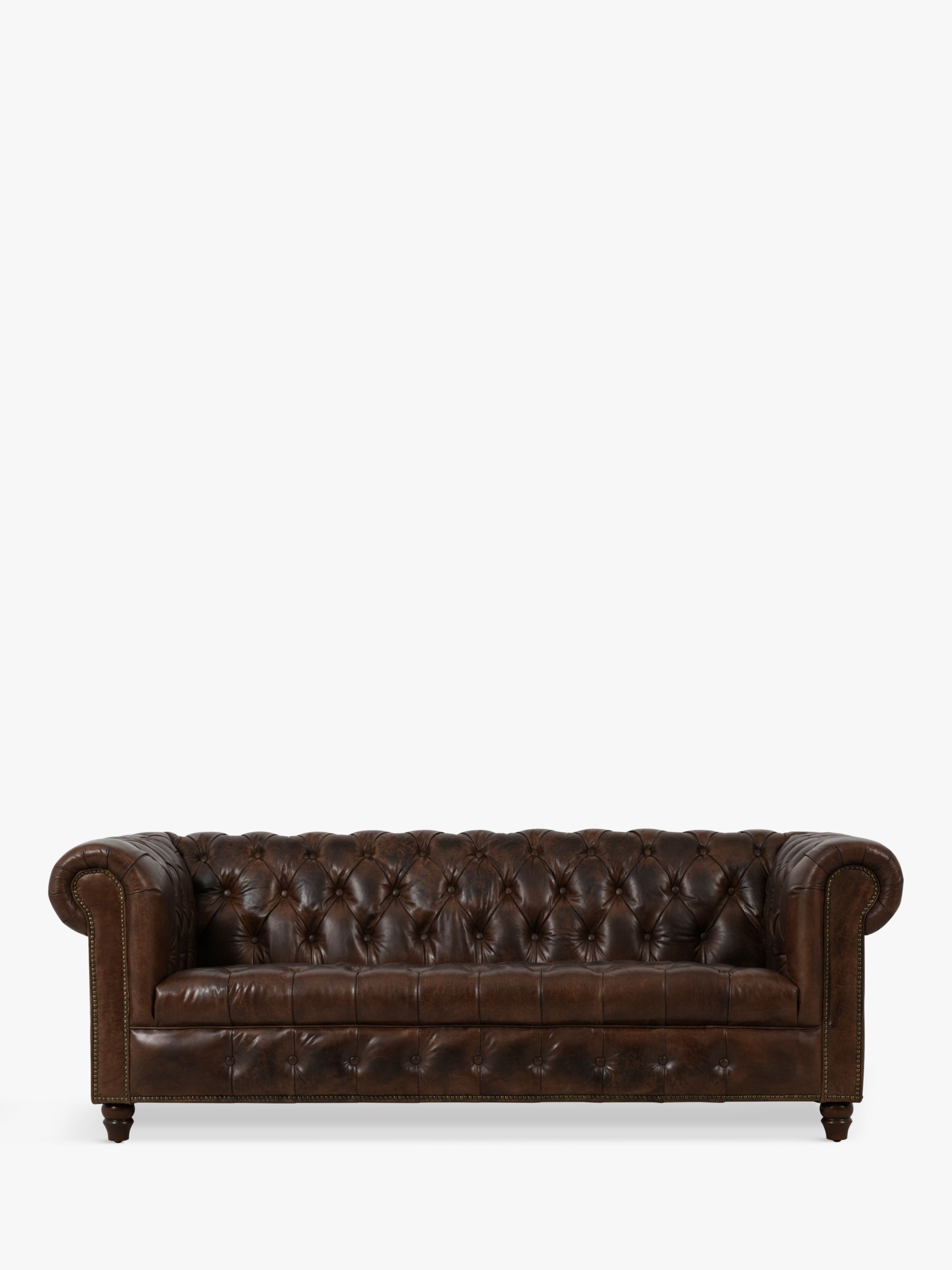 Photo of Halo chesterfield large 3 seater leather sofa london leather cognac