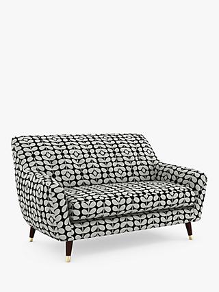 Rose Range, Orla Kiely Rose Small 2 Seater Sofa, Dark Leg, Sixties Stem Charcoal