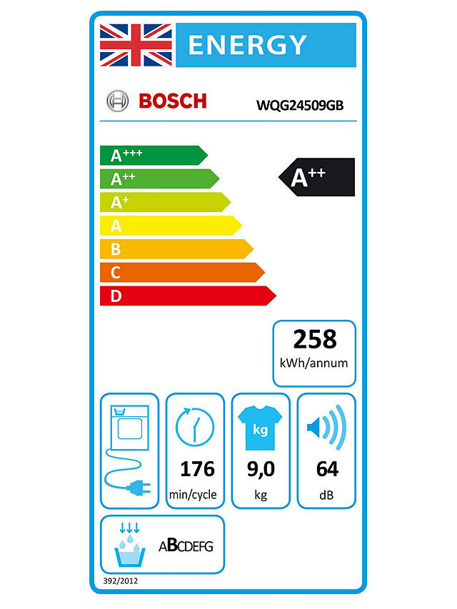 Buy Bosch Series 6 WQG24509GB Heat Pump Tumble Dryer, 9kg Load, White Online at johnlewis.com