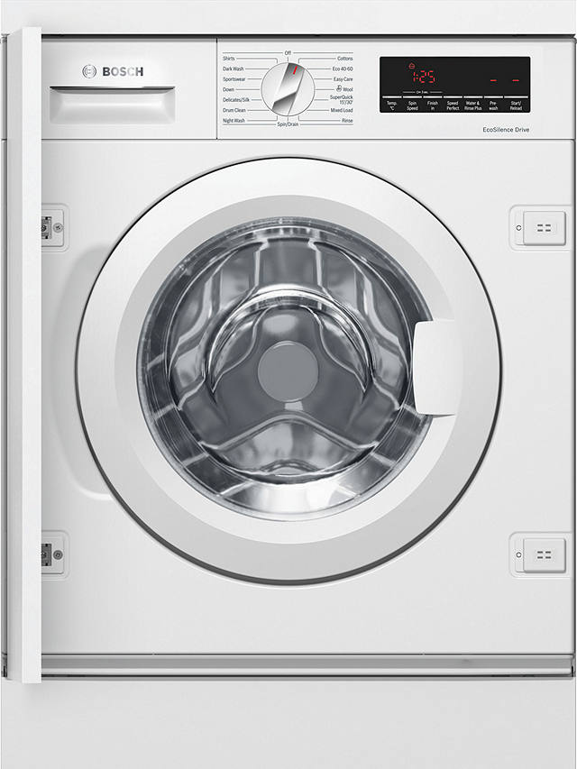 Buy Bosch Series 8 WIW28502GB Integrated Washing Machine, 8kg Load, 1400rpm Spin, White Online at johnlewis.com