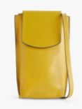 John Lewis Leather Cross Body Phone Bag, Mustard