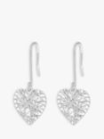 Simply Silver Heart Cage Drop Earrings, Silver