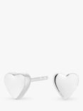 Simply Silver Heart Stud Earrings, Silver