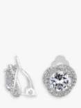 Jon Richard Silver Plated Crystal Halo Clip On Earrings, Silver