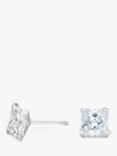 Simply Silver Square Cub Zirconia Stud Earrings, Silver