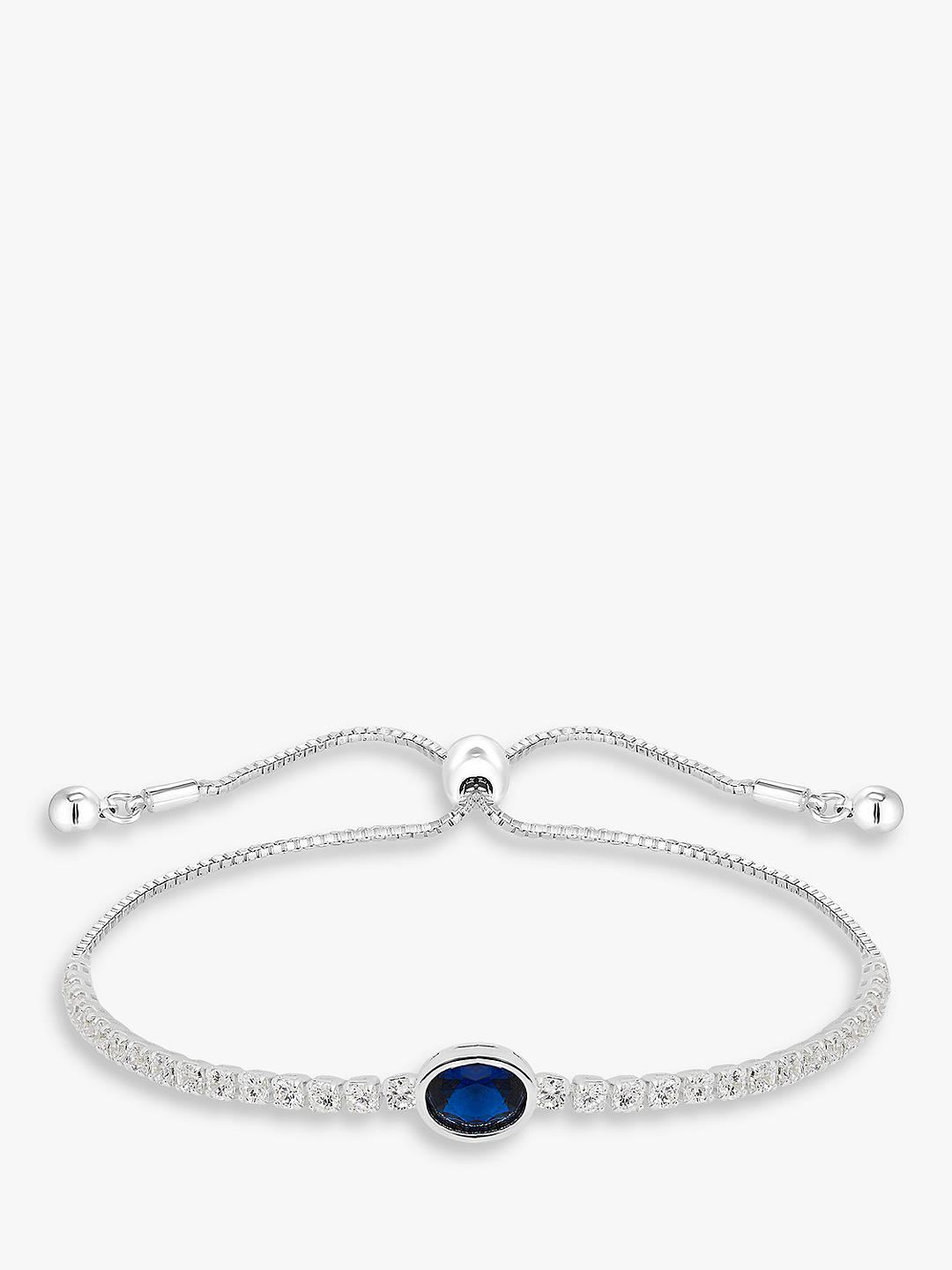 Jon Richard Silver Plated Cubic Zirconia Blue Stone Toggle Bracelet, Silver