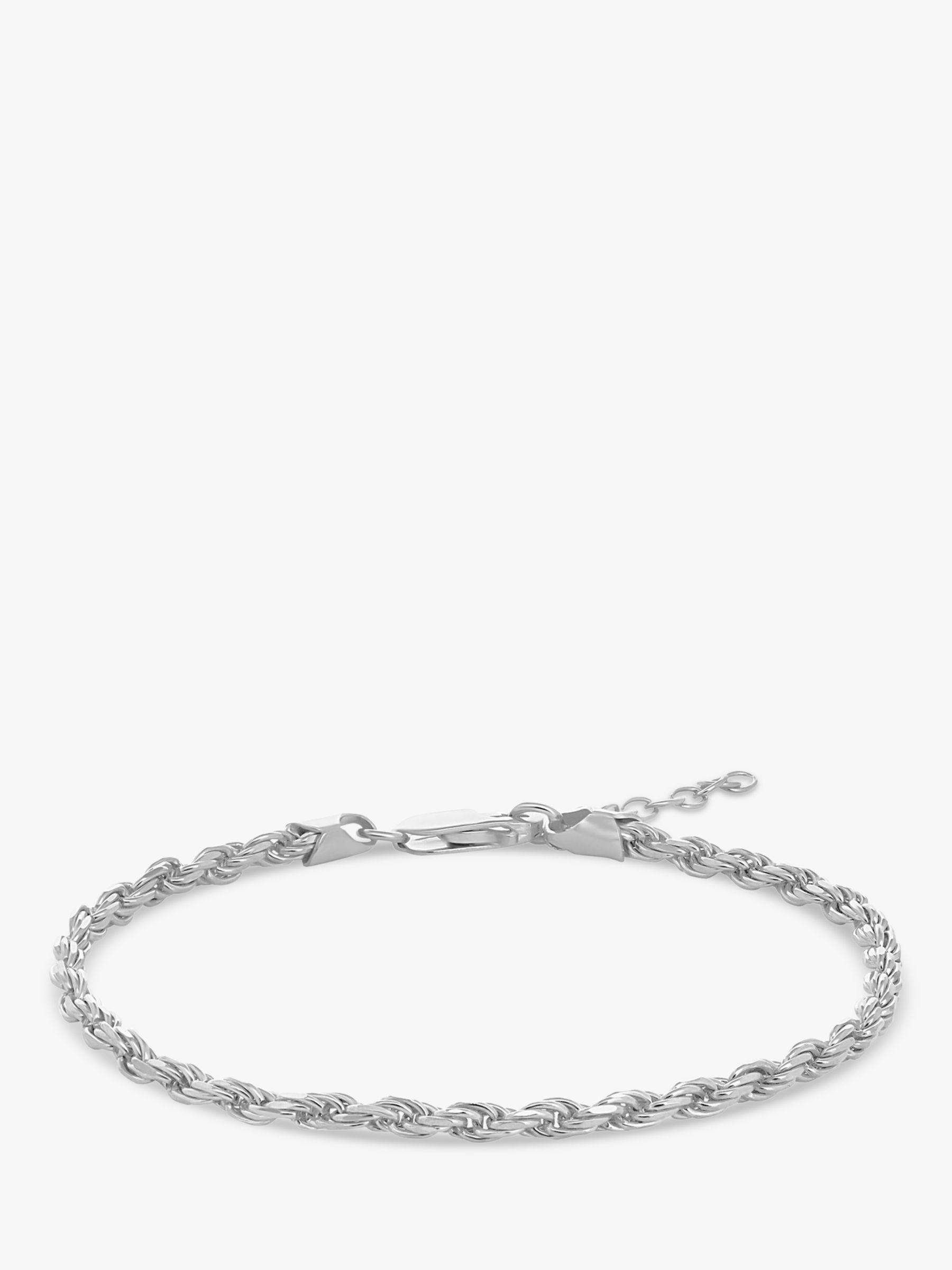 Simply Silver Rope Chain Bracelet, Silver at John Lewis & Partners