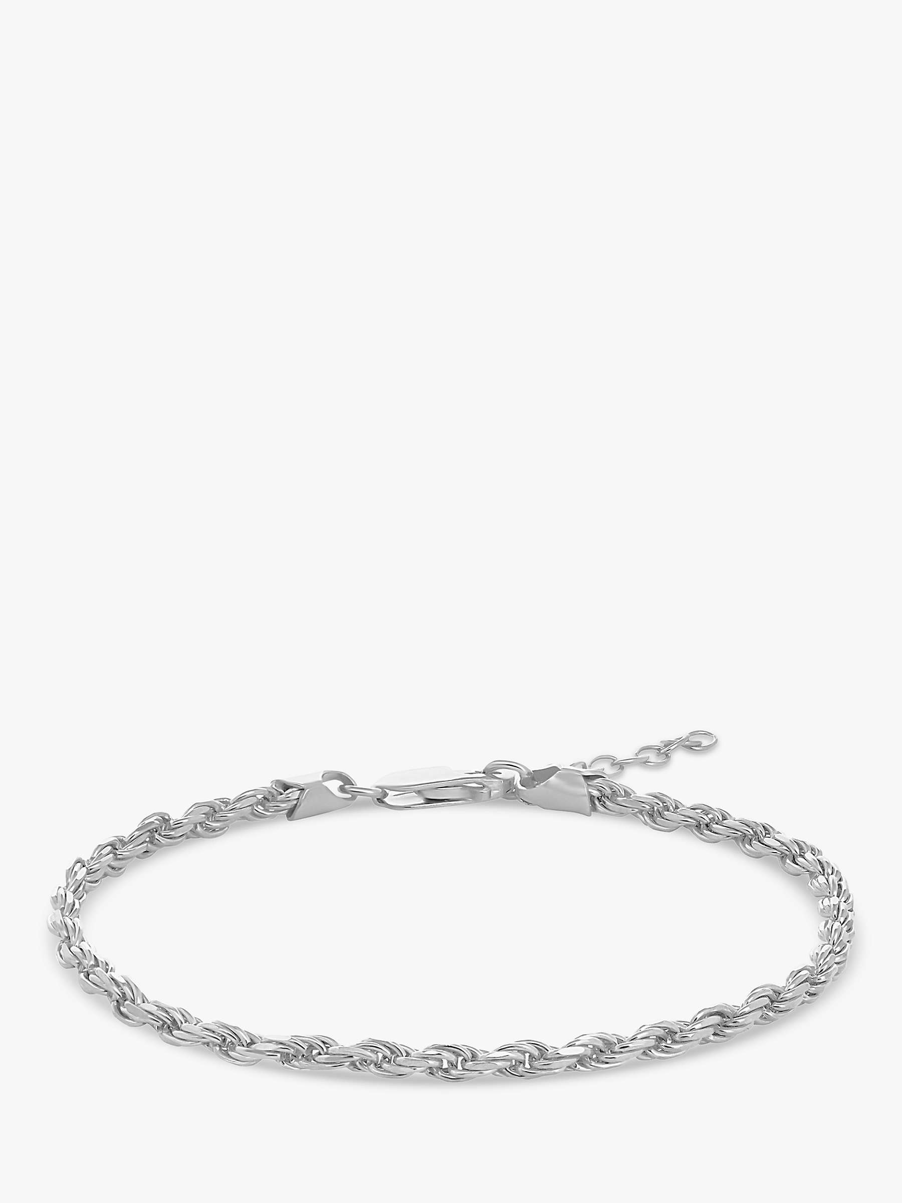 Simply Silver Rope Chain Bracelet, Silver at John Lewis & Partners