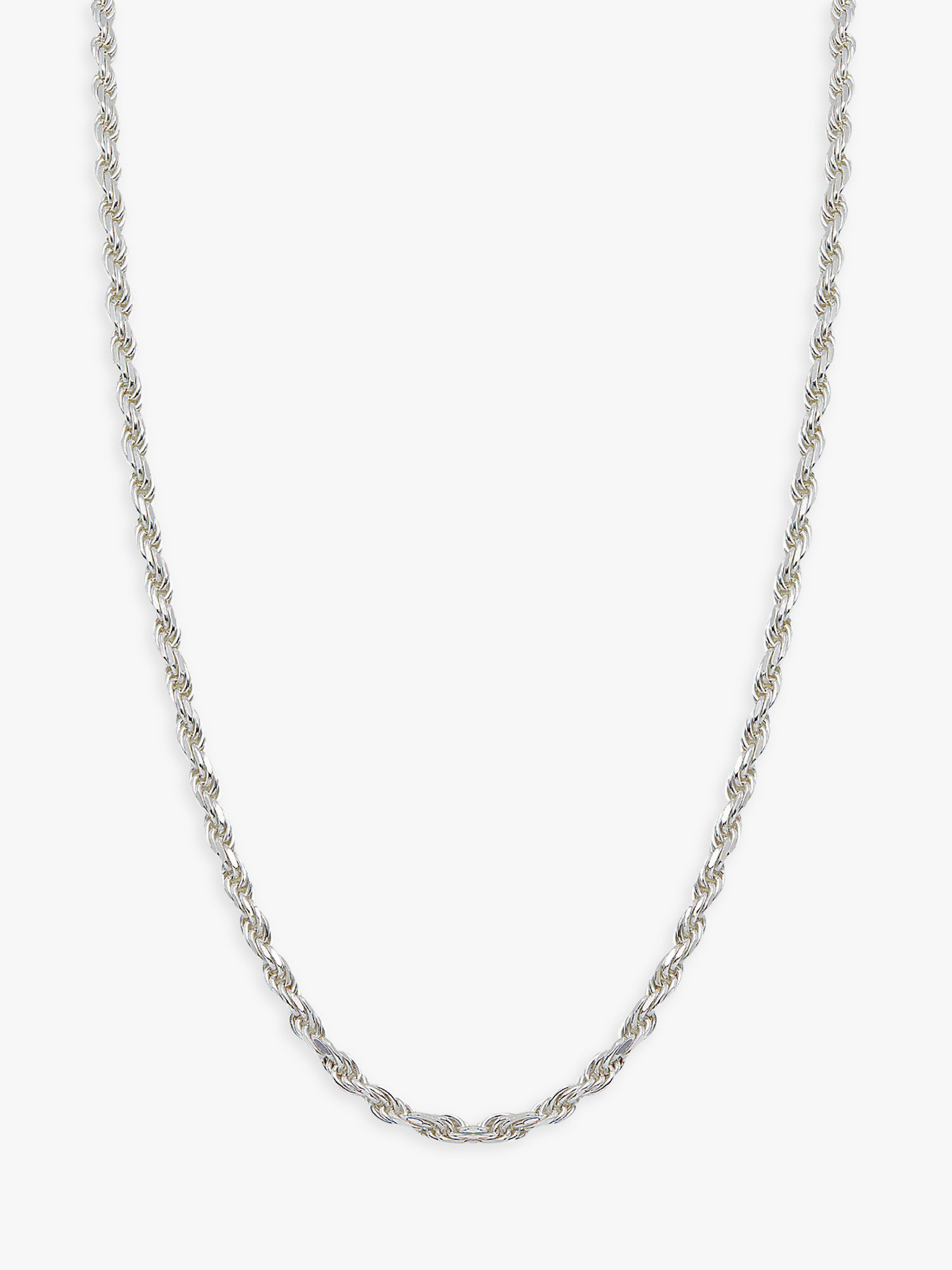 Simply Silver Small Rope Chain Necklace, Silver