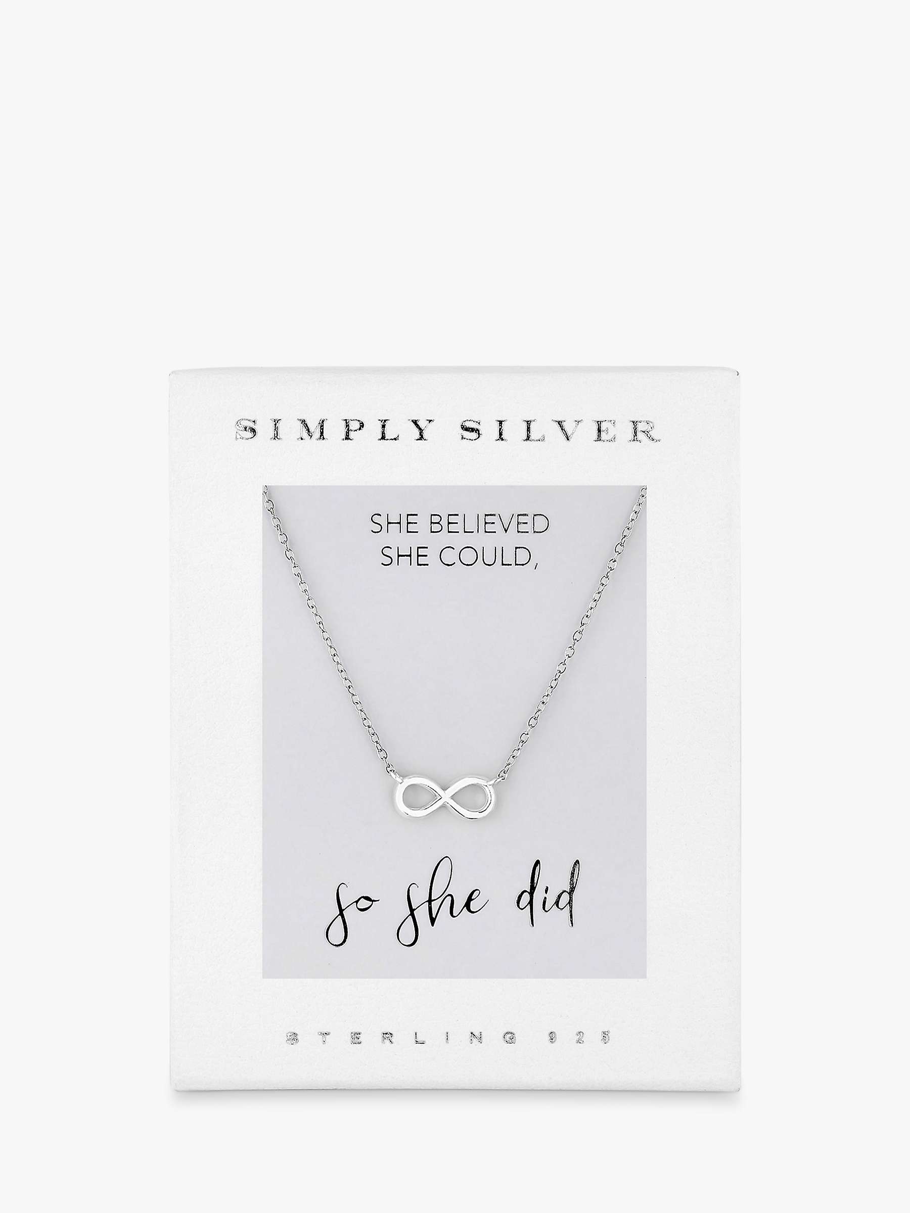 Buy Simply Silver Infinity Pendant Necklace, Silver Online at johnlewis.com