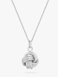 Simply Silver Polished Silver Knot Necklace, Silver