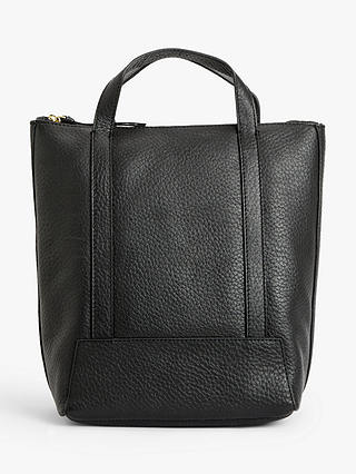 John Lewis Small Leather Top Zip Backpack