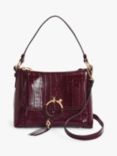 See By Chloé Joan Croc Small Leather Satchel Bag, Dark Brown