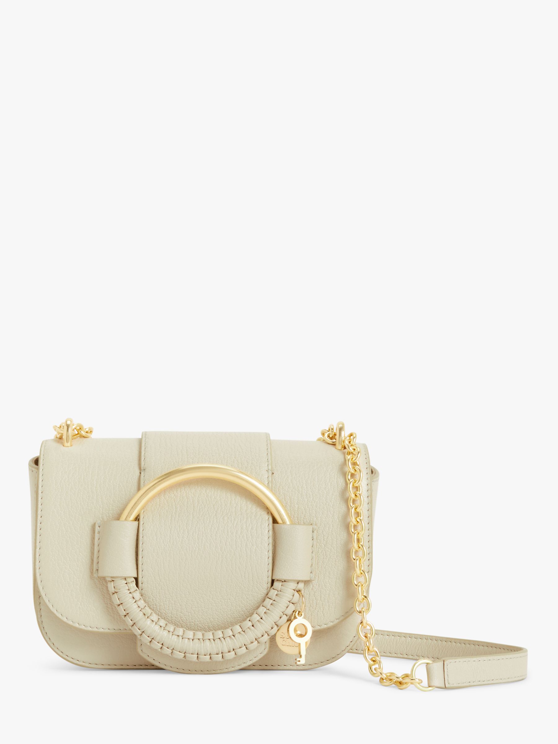 See By Chloé Hana Leather Chain Bag, Cement Beige at John Lewis & Partners