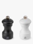 Peugeot Bistro Manual Adjustable Beech Wood Salt & Pepper Mills, Set of 2, 10cm, Black/White