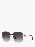 BVLGARI BV6173B Women's Square Sunglasses, Rose Gold/Grey Gradient