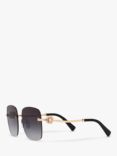 BVLGARI BV6173B Women's Square Sunglasses, Rose Gold/Grey Gradient