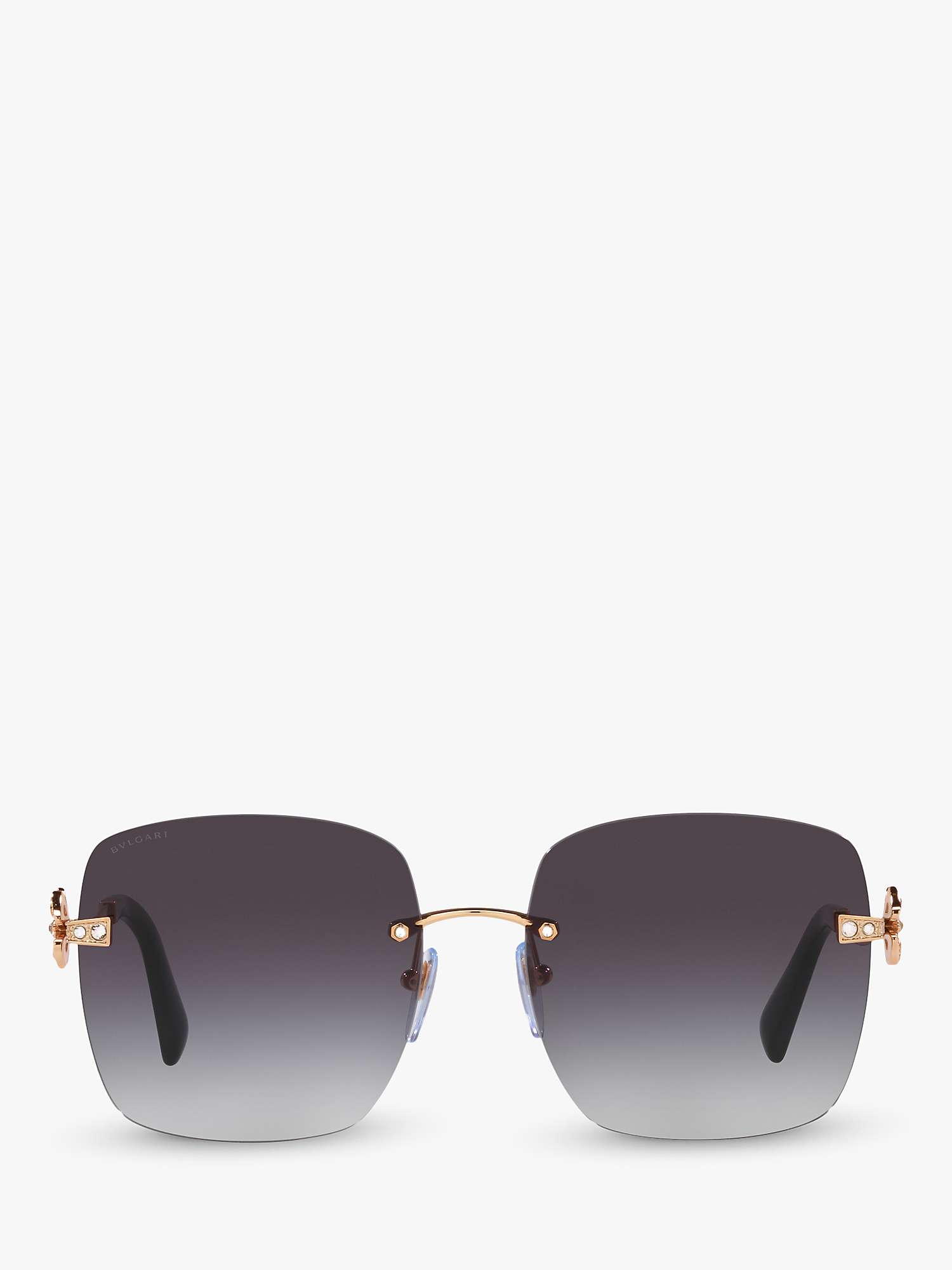 Buy BVLGARI BV6173B Women's Square Sunglasses, Rose Gold/Grey Gradient Online at johnlewis.com