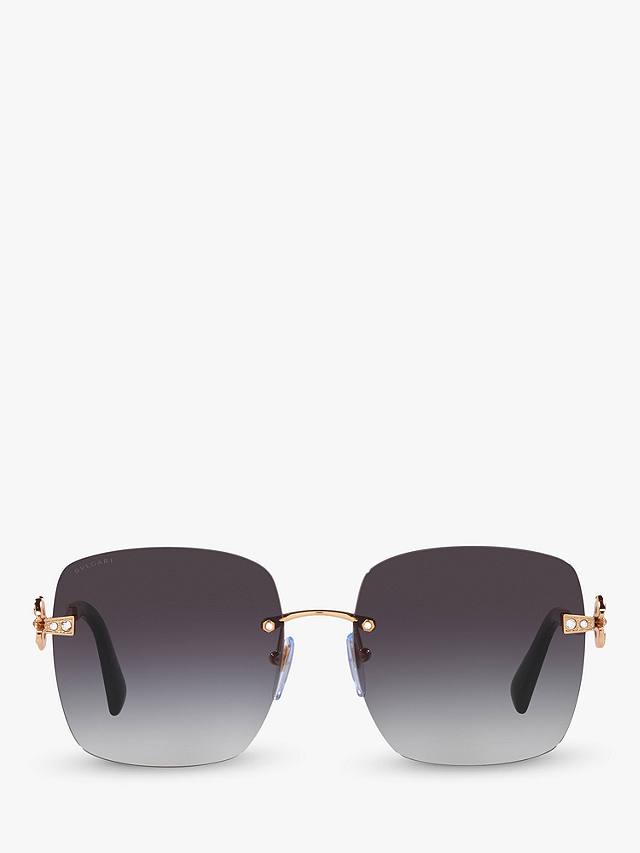 BVLGARI BV6173B Women's Square Sunglasses, Rose Gold/Grey Gradient