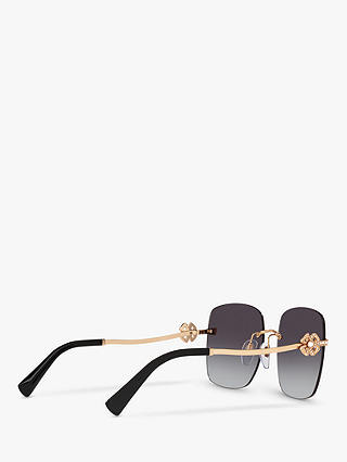 BVLGARI BV6173B Women's Square Sunglasses, Rose Gold/Grey Gradient
