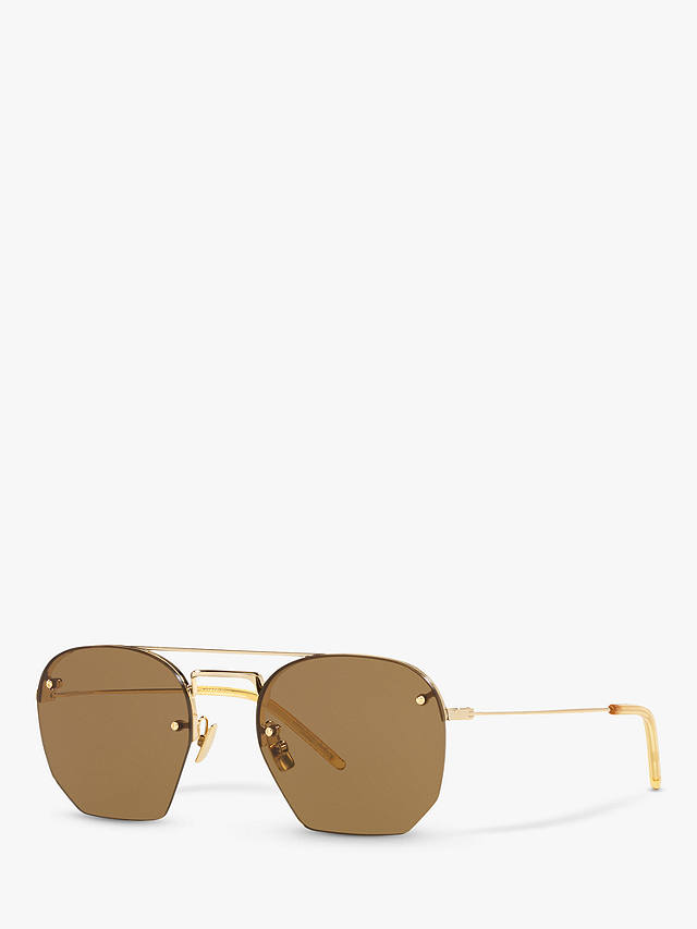Yves Saint Laurent SL 422 Men's Round Sunglasses, Gold/Brown