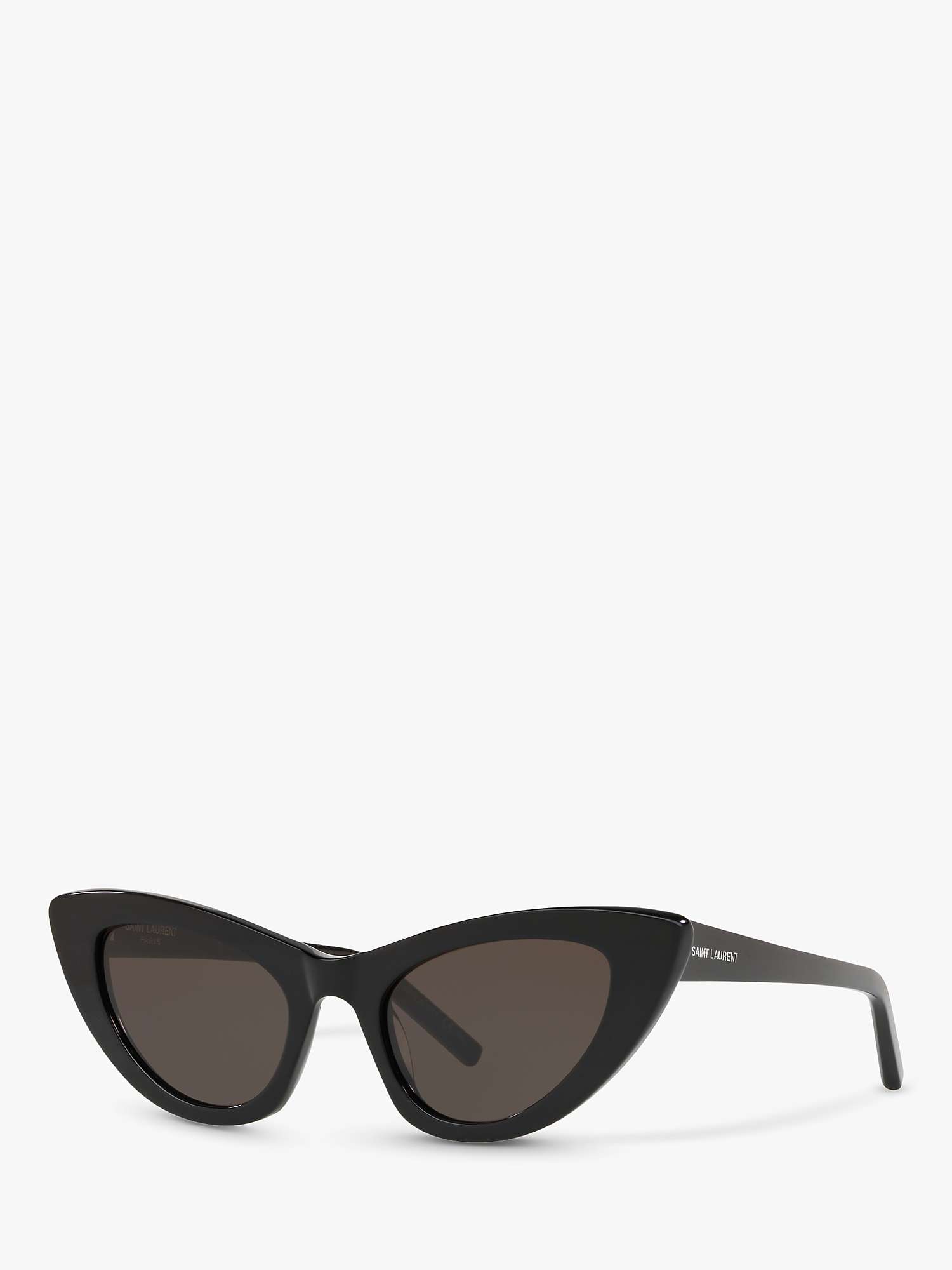 Buy Yves Saint Laurent SL 213 Women's Lily Cat's Eye Sunglasses, Shiny Black/Grey Online at johnlewis.com