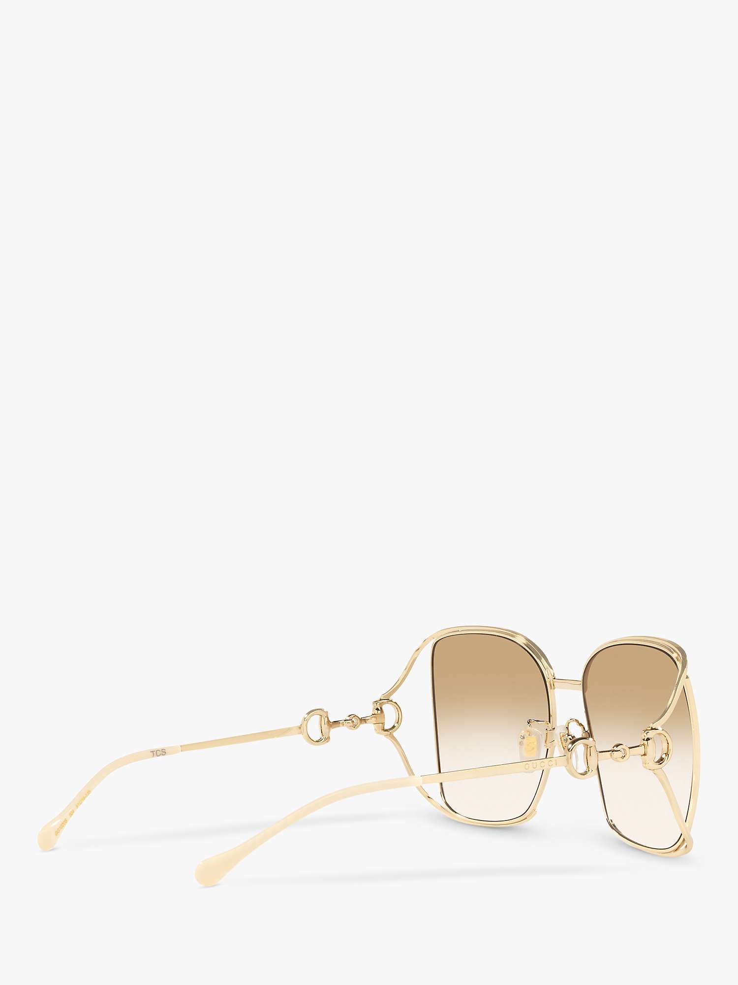 Gucci GG1020S Women's Square Sunglasses, Gold/Brown Gradient at John ...