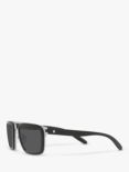 BVLGARI BV5057 Men's Rectangular Sunglasses, Aluminium/Matte Black