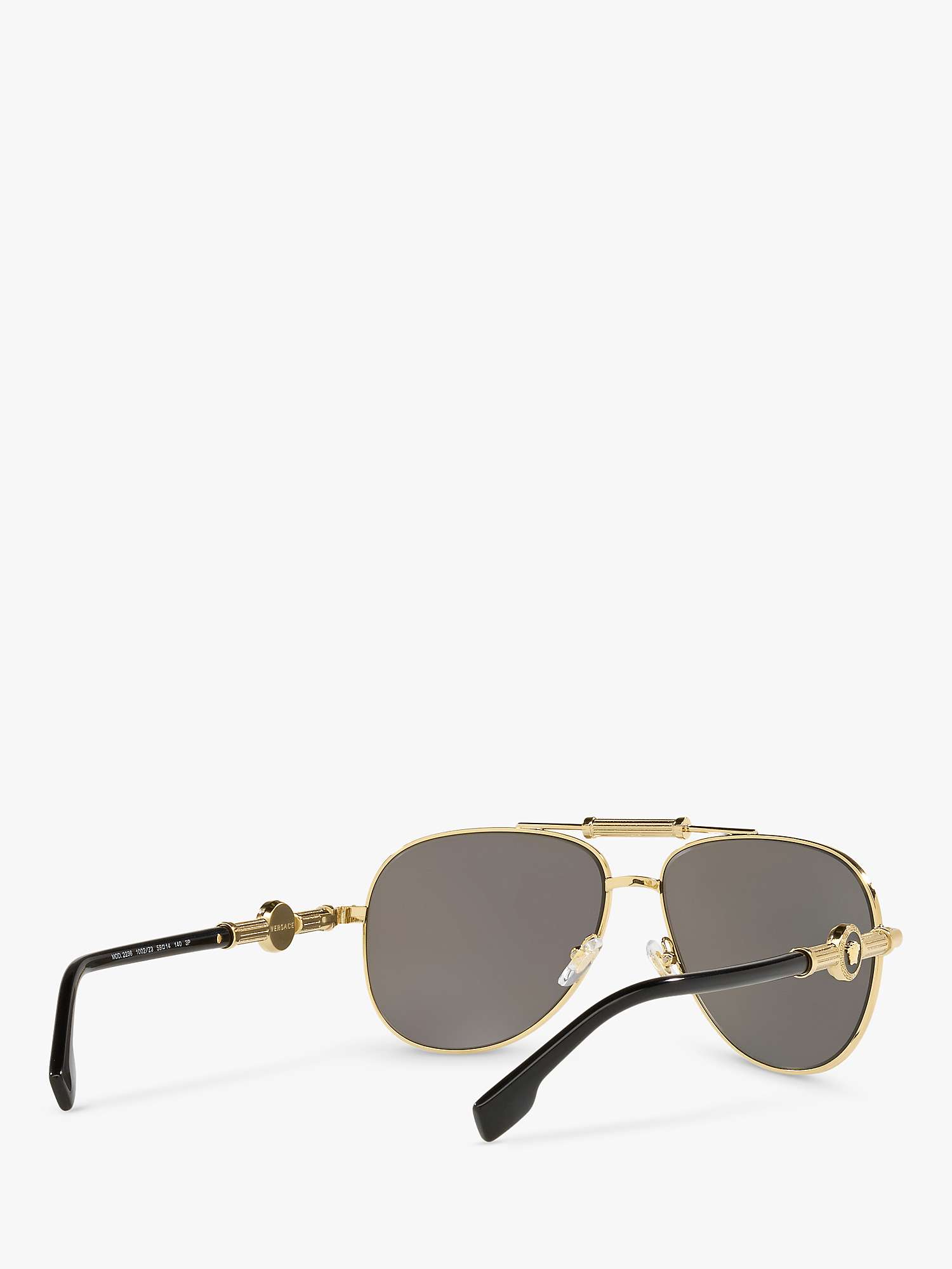 Buy Versace VE2236 Unisex Polarised Pilot Sunglasses, Gold/Grey Online at johnlewis.com