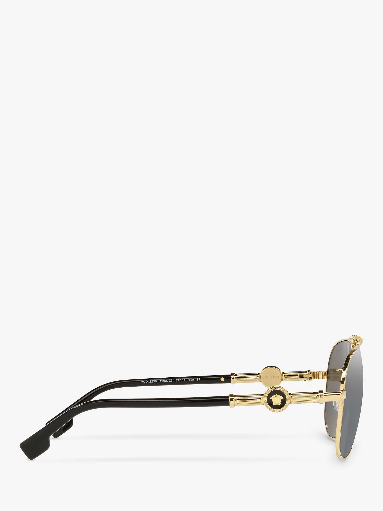Buy Versace VE2236 Unisex Polarised Pilot Sunglasses, Gold/Grey Online at johnlewis.com