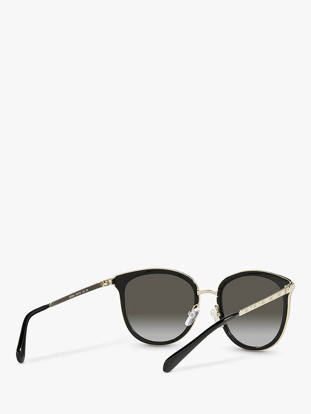 Michael Kors MK1099B Women's Adrna Round Sunglasses, Black/Grey Gradient