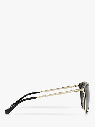 Michael Kors MK1099B Women's Adrna Round Sunglasses, Black/Grey Gradient