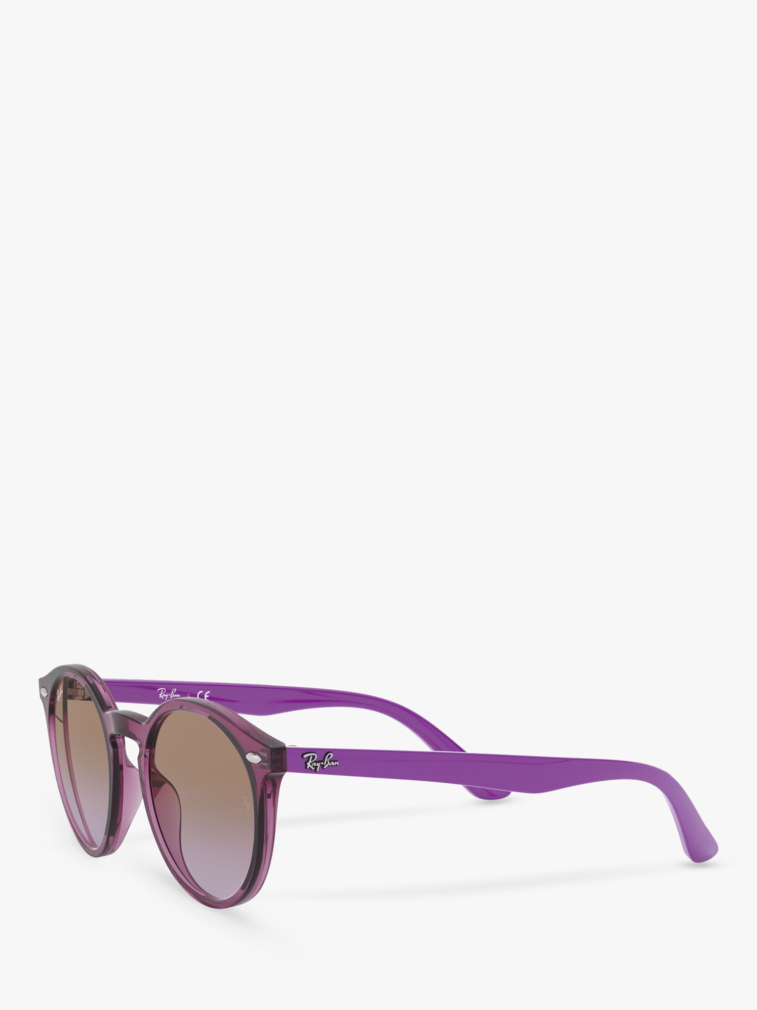 Buy Ray-Ban Junior RJ9064S Round Sunglasses, Purple/Multi Gradient Online at johnlewis.com