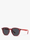 Ray-Ban Junior RJ9070S Oval Sunglasses, Transparent Red/Grey