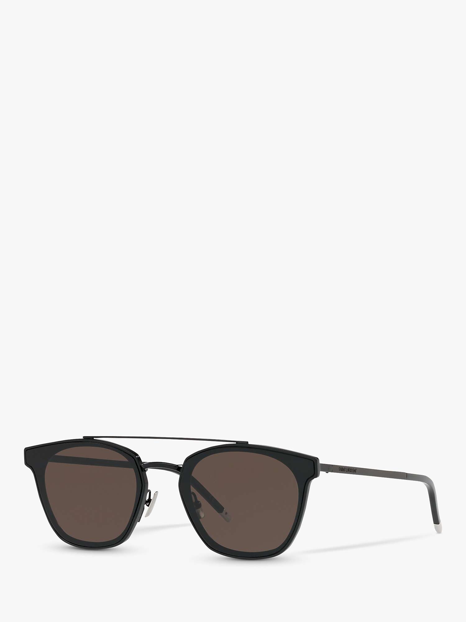 Buy Yves Saint Laurent SL 28 Unisex Metal Rectangular Sunglasses, Matte Black/Grey Online at johnlewis.com