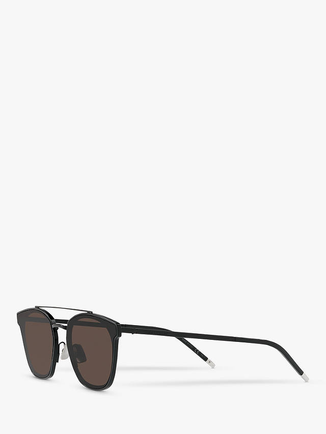 Yves Saint Laurent SL 28 Unisex Metal Rectangular Sunglasses, Matte Black/Grey