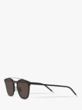 Yves Saint Laurent SL 28 Unisex Metal Rectangular Sunglasses, Matte Black/Grey