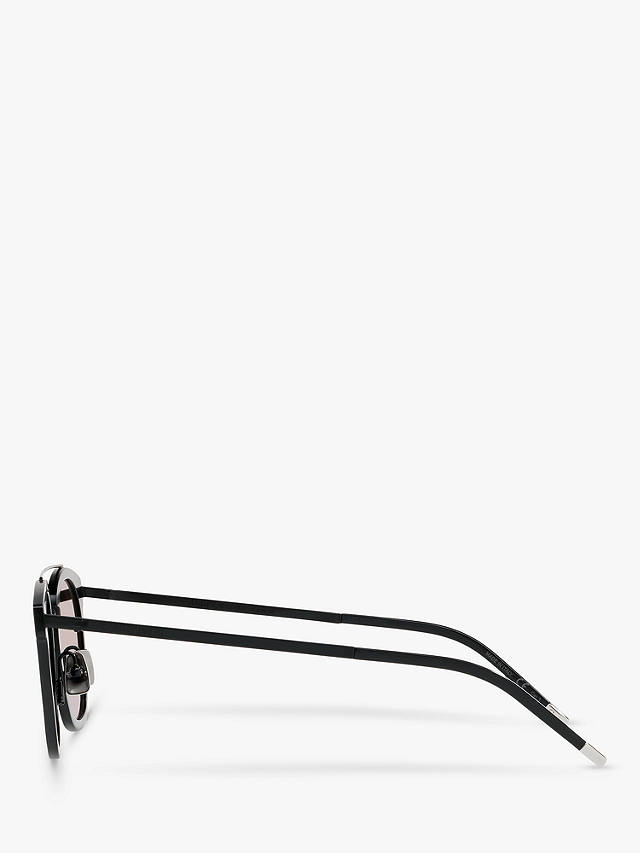 Yves Saint Laurent SL 28 Unisex Metal Rectangular Sunglasses, Matte Black/Grey