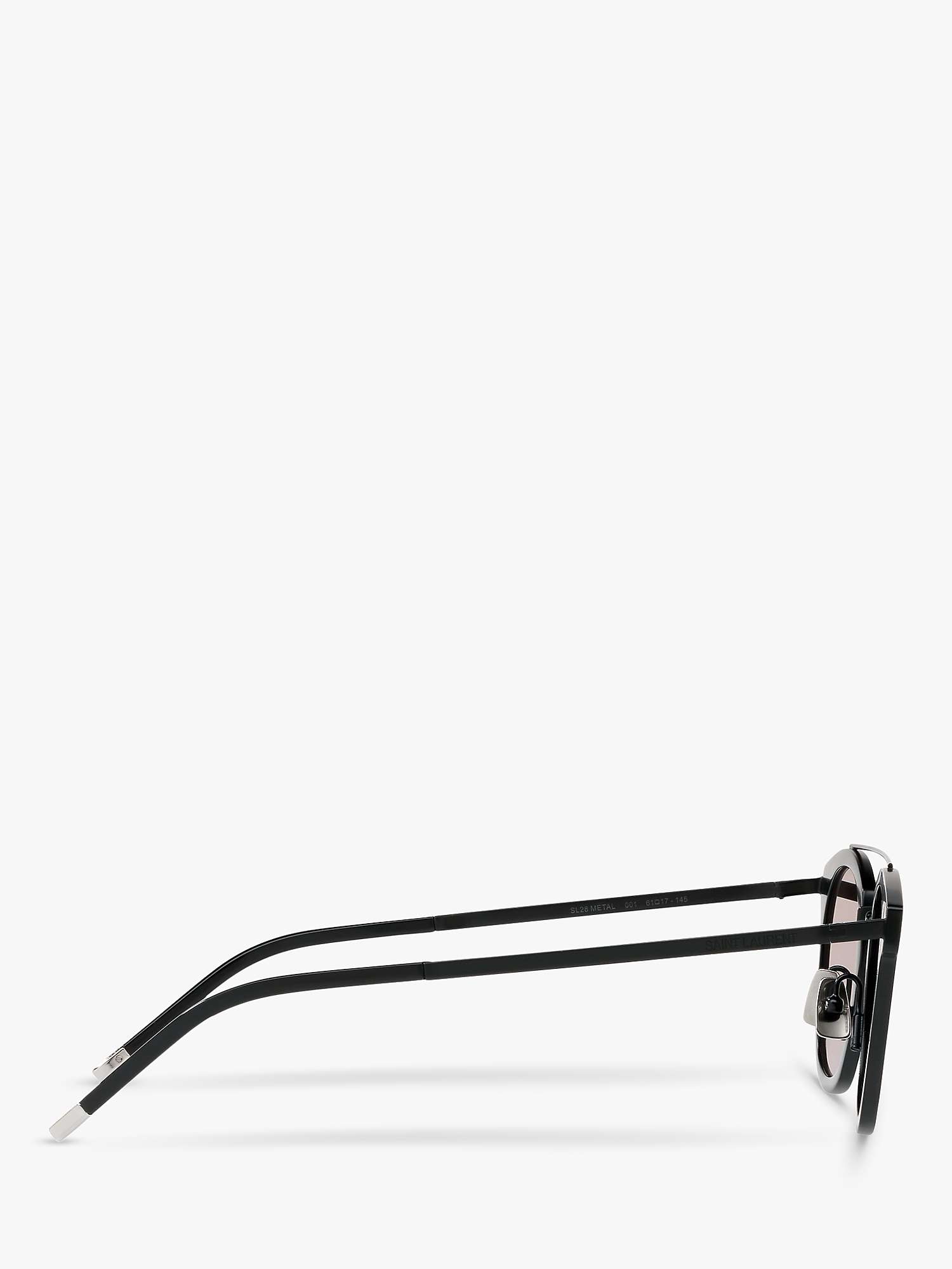 Buy Yves Saint Laurent SL 28 Unisex Metal Rectangular Sunglasses, Matte Black/Grey Online at johnlewis.com