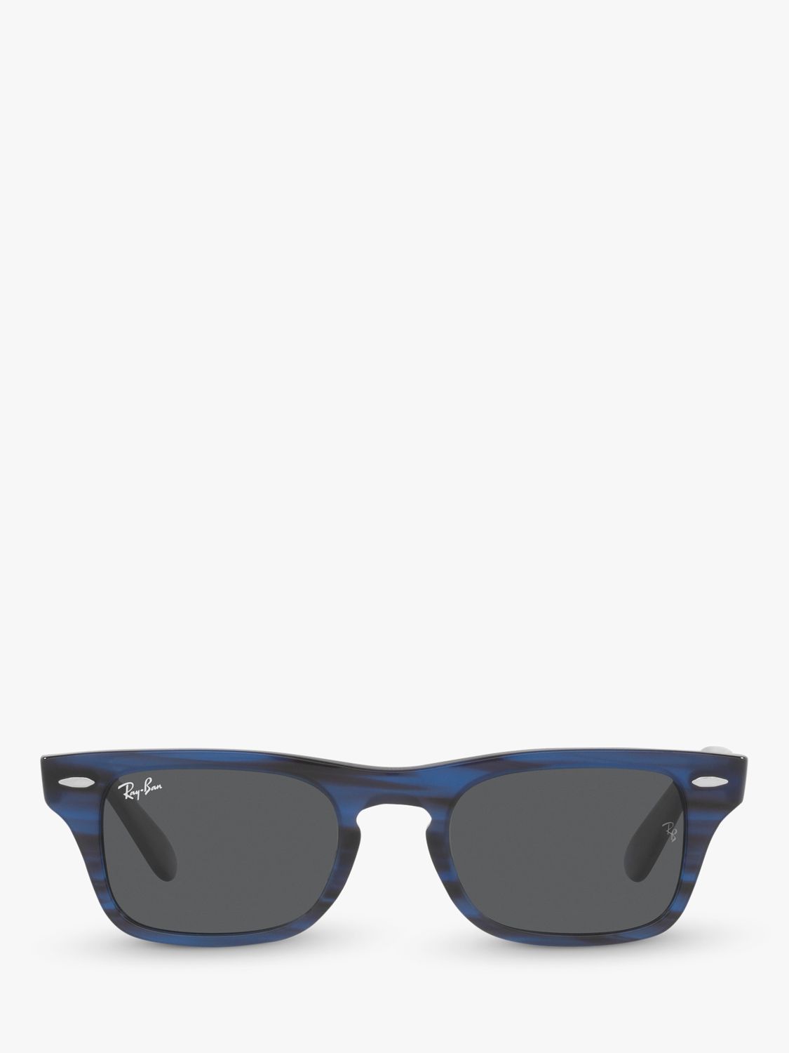 Buy Ray-Ban Junior RJ9083S Burbank Rectangular Sunglasses, Striped Blue/Grey Online at johnlewis.com