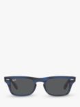 Ray-Ban Junior RJ9083S Burbank Rectangular Sunglasses, Striped Blue/Grey