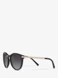 Michael Kors MK2023 Women's Round Sunglasses, Black/Grey Gradient